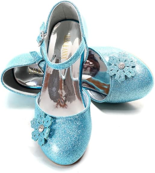 Scarpe Principessa Elsa E Anna Per Bambine - Tacchi 3cm Glitterati Per Feste E Compleanni