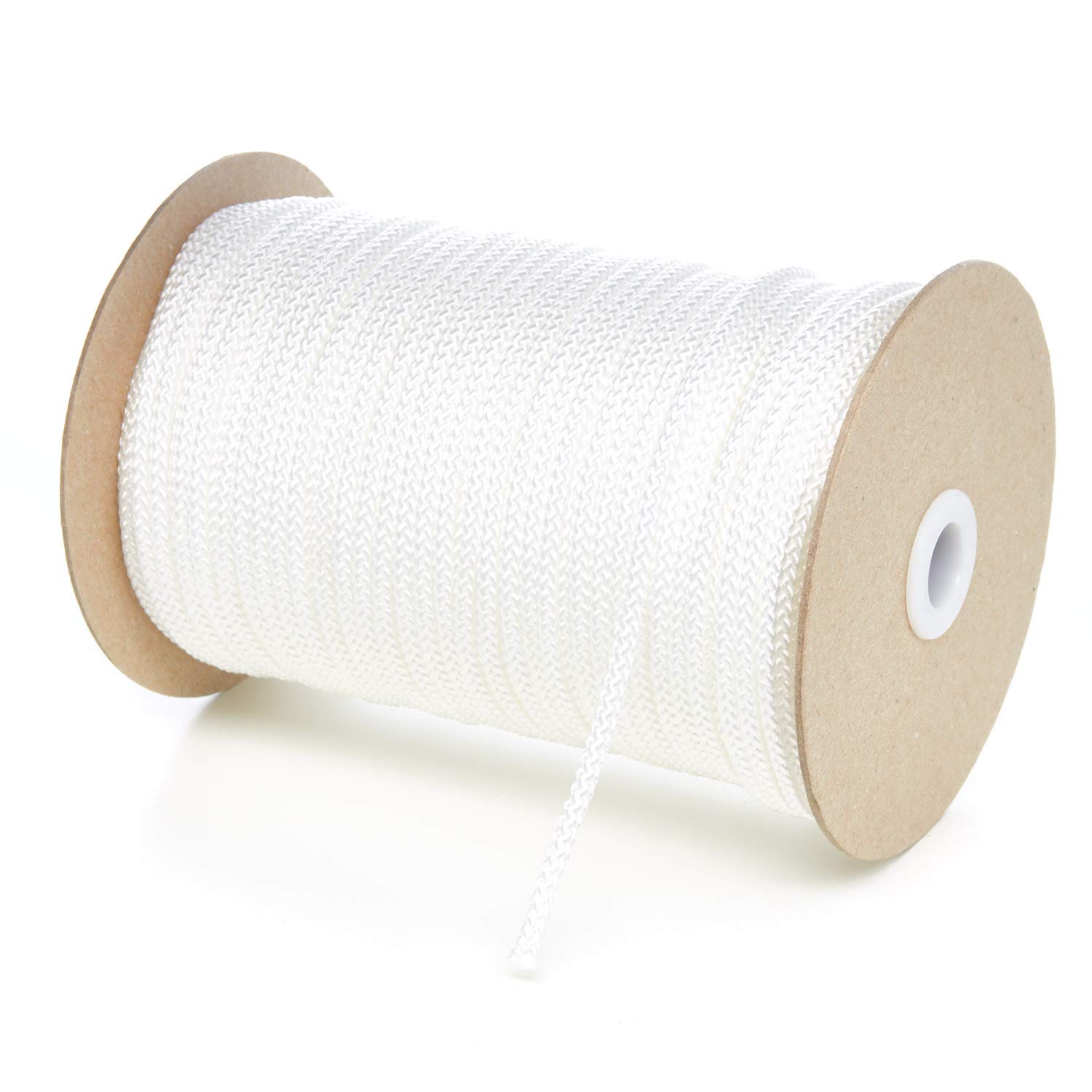 Kalsi Cords 4mm Thin Round Polypropylene Braided Rope, Strong & Durable Poly Cord Rope for Outdoors, Tie Downs, DIY Projects and General Use (Natural White, 100 Metres On A Roll)