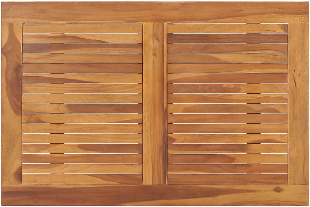 Rustic Patio Coffee Table, Patio Dining Table with Wooden Frame, Outdoor Coffee Side Table for Outside Patio, Folding Patio Dining Table 35.4"x23.6"x29.5" Solid Teak Wood