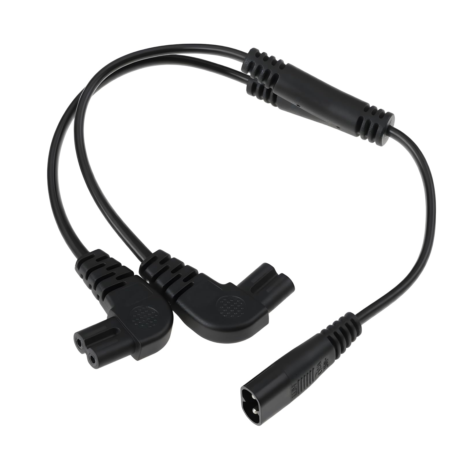 VGOL IEC320 C8 Male to 2X IEC320 C7 Female AC Power Cord Splitter for Desk Lamps Speakers Printers