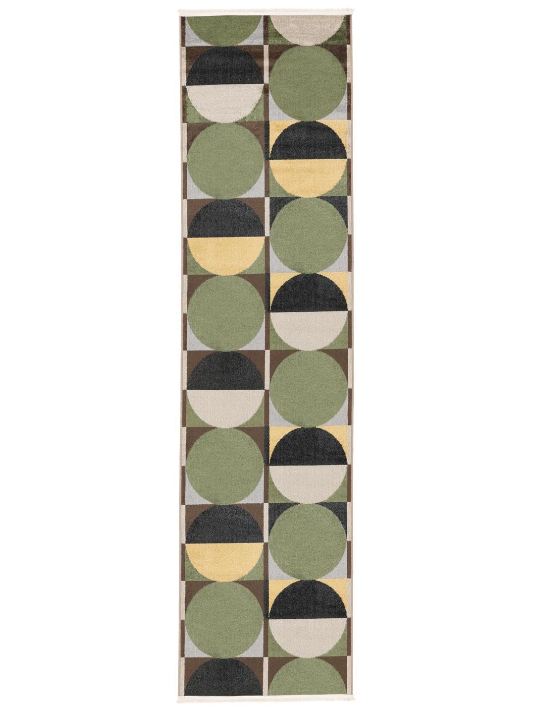 RugVista Jeff Dywan, 80 x 300 cm, Zielony | Nowoczesne, Prostokąt, Niski, Prać w pralce, Oeko-Tex 100, Pokój dzienny, Sypialnia, Korytarz