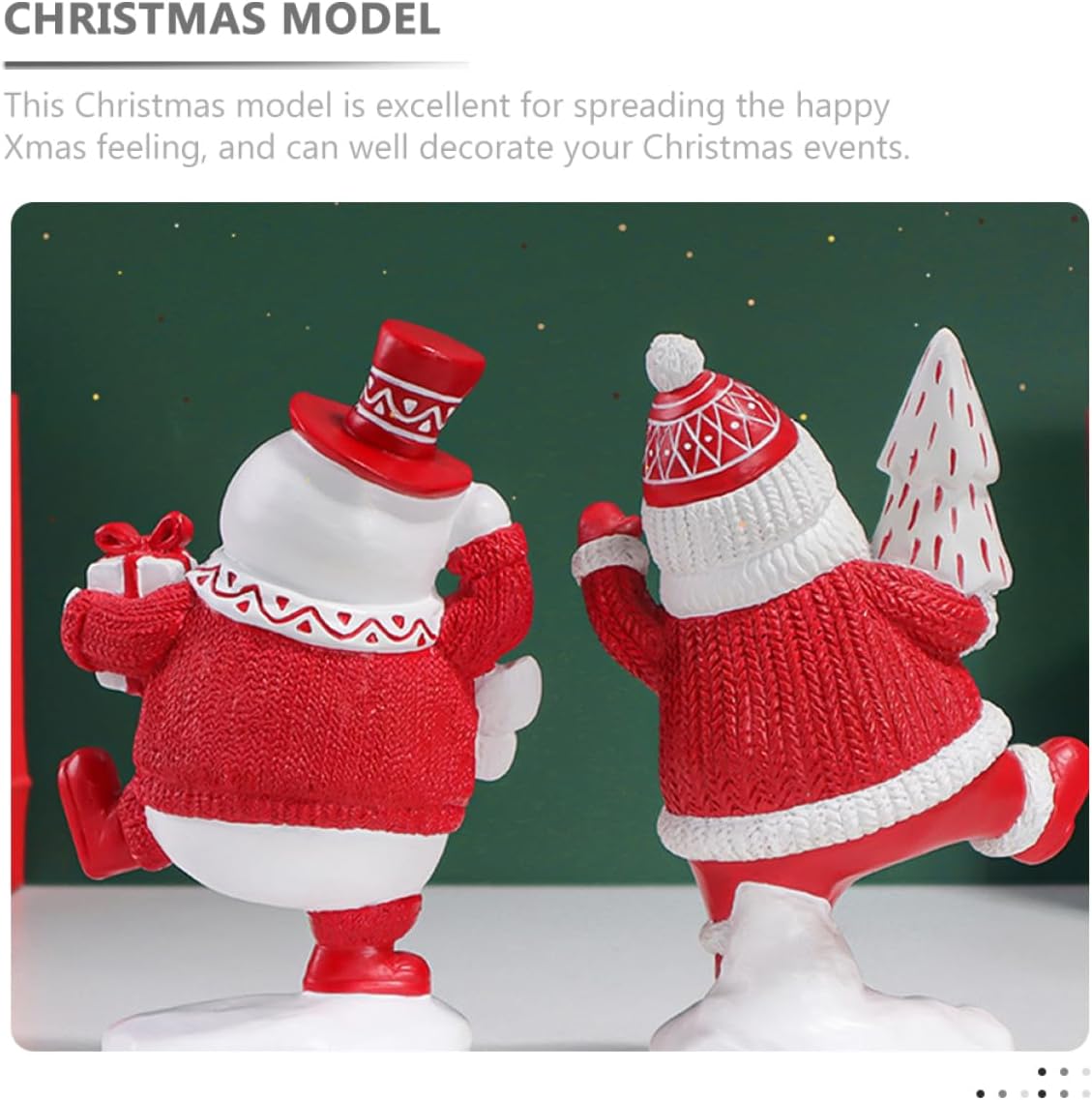 PRETYZOOM 1set Christmas Snowman Resin Ornament Festive Tabletop for Home Office Holiday Celebrations Charming Xmas Figurines for Mantel Shelf Desk Decorations