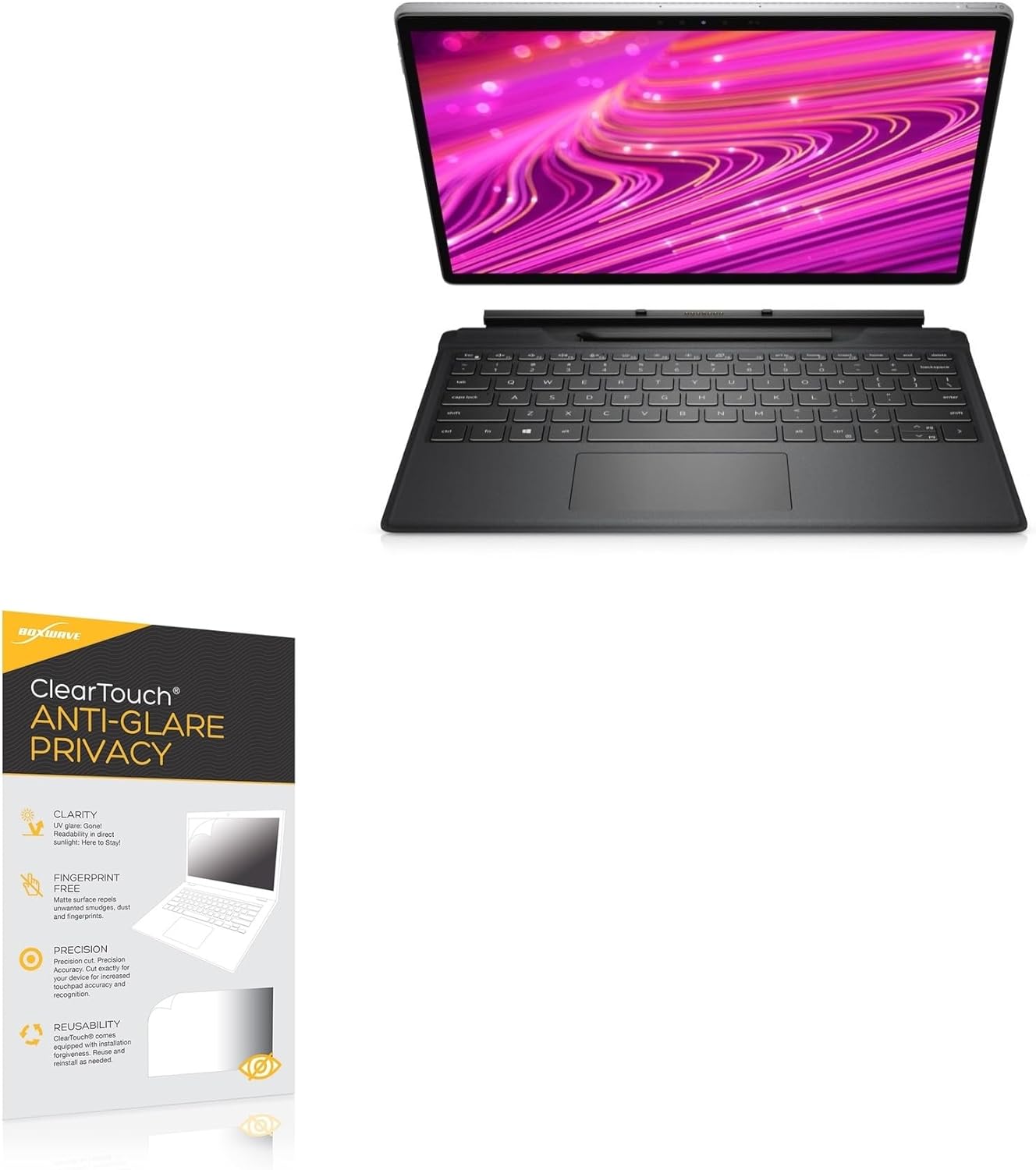 BoxWave Screen Protector Compatible with Dell Latitude 7320 Detachable - ClearTouch Anti-Glare Privacy (2-Pack), Privacy Screen Protector Flexible Film Anti-Glare