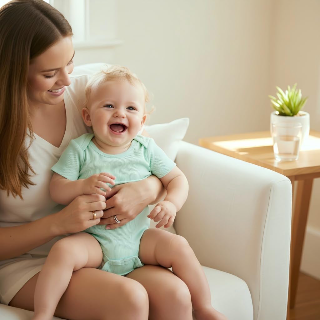 NMK 5-Pack Baby Rayon From Bamboo Bodysuit Boy Girl Clothes Soft Newborn Infant Outfit Short Sleeve Romper