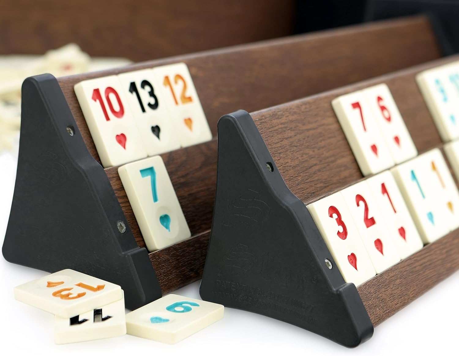 Semus Star 101 Plus Rummy Set Okey Lavorazione e materiali di alta qualità (panche da gioco in plastica con impiallacciatura in legno leggera e stabile & melammina) con penna a sfera SEMUS (marrone)