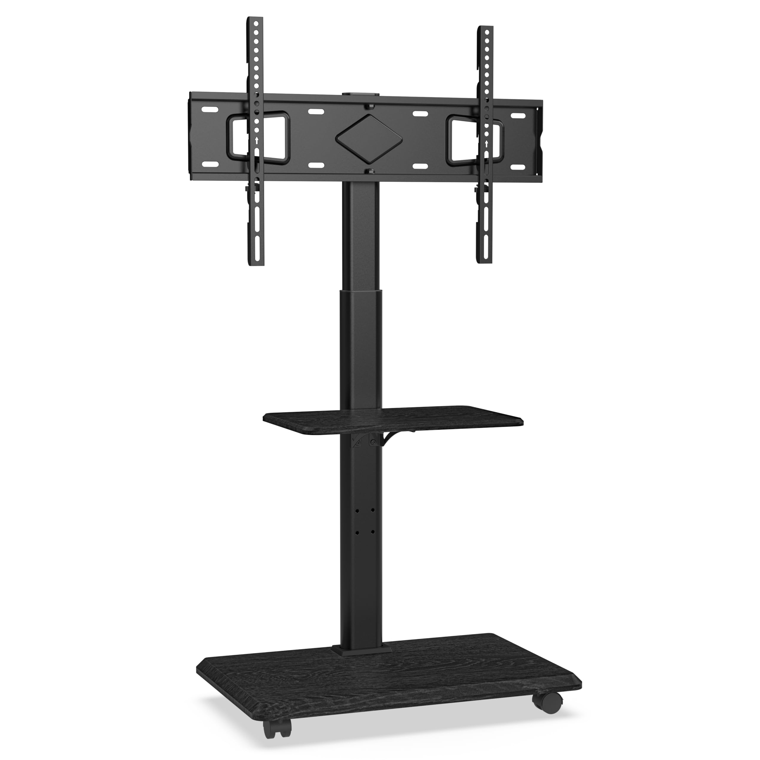 Delphos mobiler TV Ständer mit Ablage, TV ca. 32-70 Zoll / 45 kg, viele VESA-Größen, Höhe variabel montierbar bis ca. 130 cm, schwarz, TV-Standfuss, XTR-FS4010