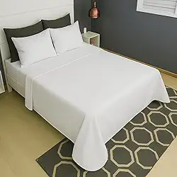 Lençol Casal Sem Elástico Superior Malha Liso 100% Algodão (Branco)