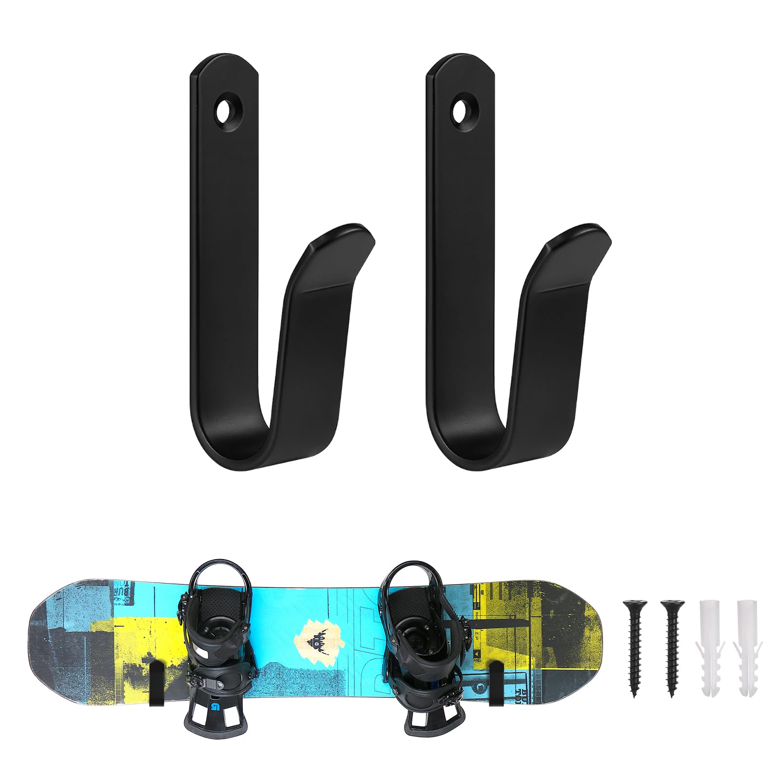 JINTANG Support Skateboard Mural,Support Mural Horizontal pour Skateboard,Noir Support pour Snowboard,Rangement et présentoir Portables pour Snowboard,skiboard,Longboard,Skateboard
