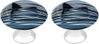 Shark Fin Water Round Cabinet Knobs for Home, Smooth Drawer Pulls | Stainless Steel Drawer Handle for Office, Fashion Dressers Pulls with Screw, 2 Pack Cupboards Knobs for Kitchen