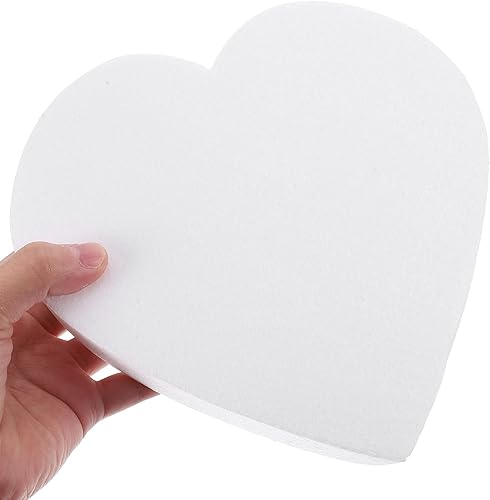 Miniatura 3 de Luxshiny Pastel de espuma para pastel de espuma de 8 pulgadas, modelos falsos en forma de corazón, 2 piezas de embrión de poliestireno, adorno para