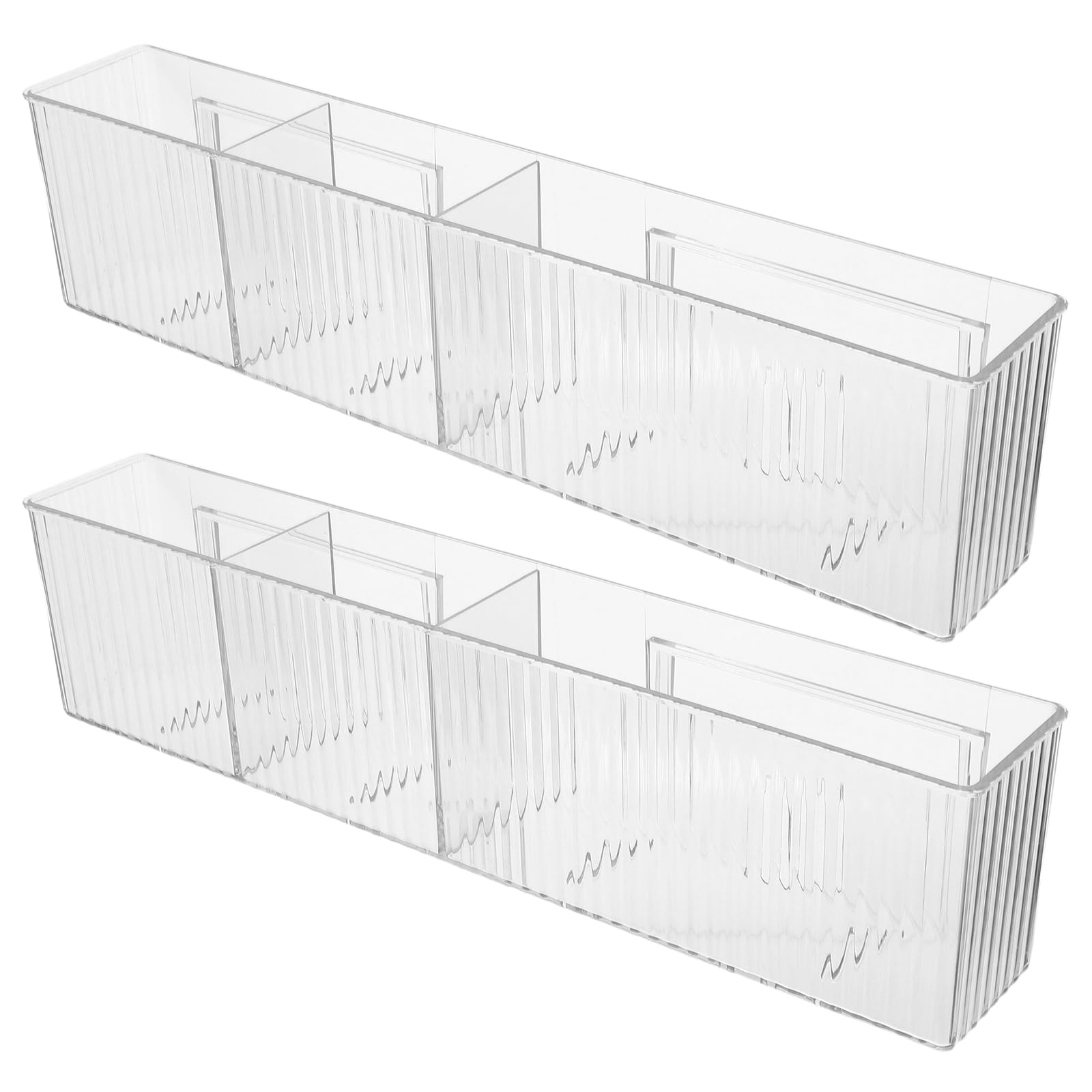Wandmontierter Aufbewahrungsorganizer 2 Stück aus Acryl mit 3 Fächern
