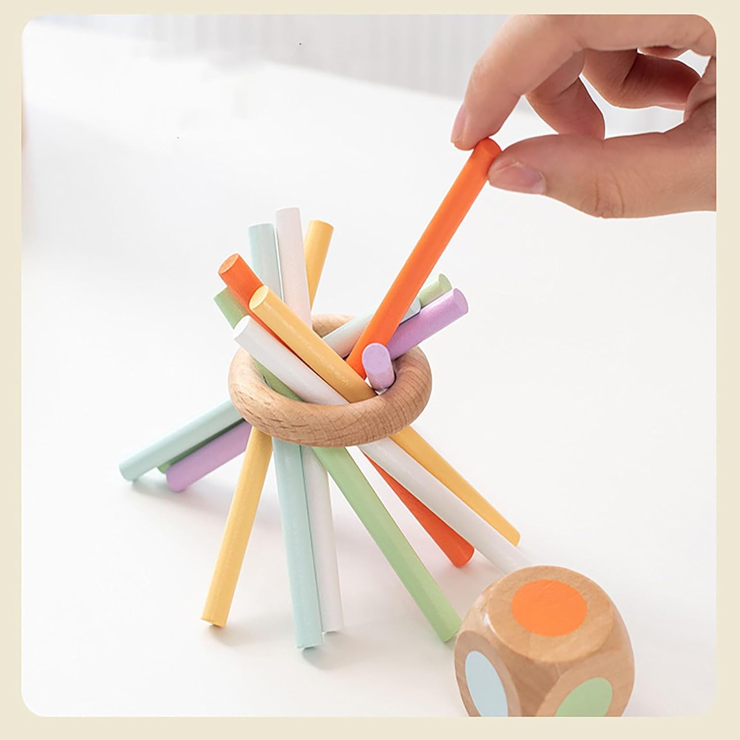 Wooden Montessori Sticks Toys for Kids Rainbow Discovery Toy Color Matching Wooden Fine Motor Skills Sensory Toys Educational STEM Toys (large size)
