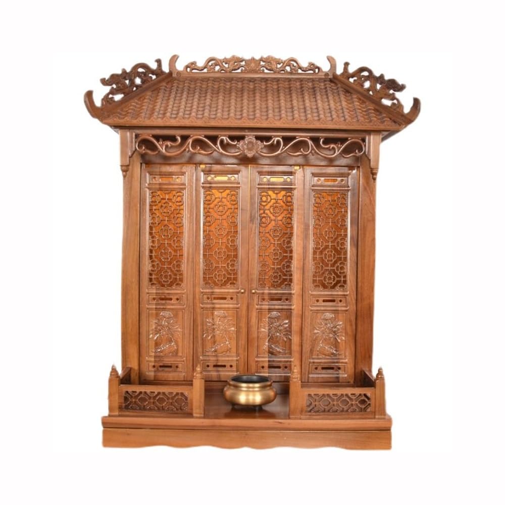 ZENY896V Mandir Wall-Mounted Wooden Shrine Cabinet shrine altar(Large)