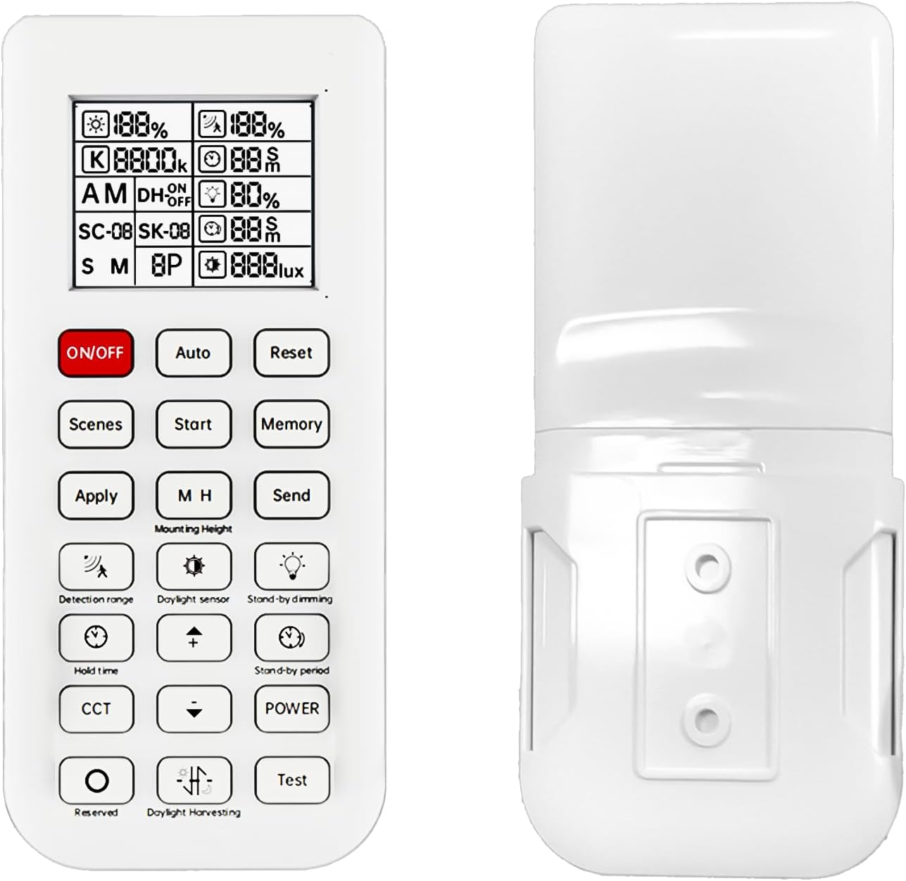 Remote Control for the Microwave Motion Sensors of Hylele LED Light Fixtures, Brightness/Power Setting