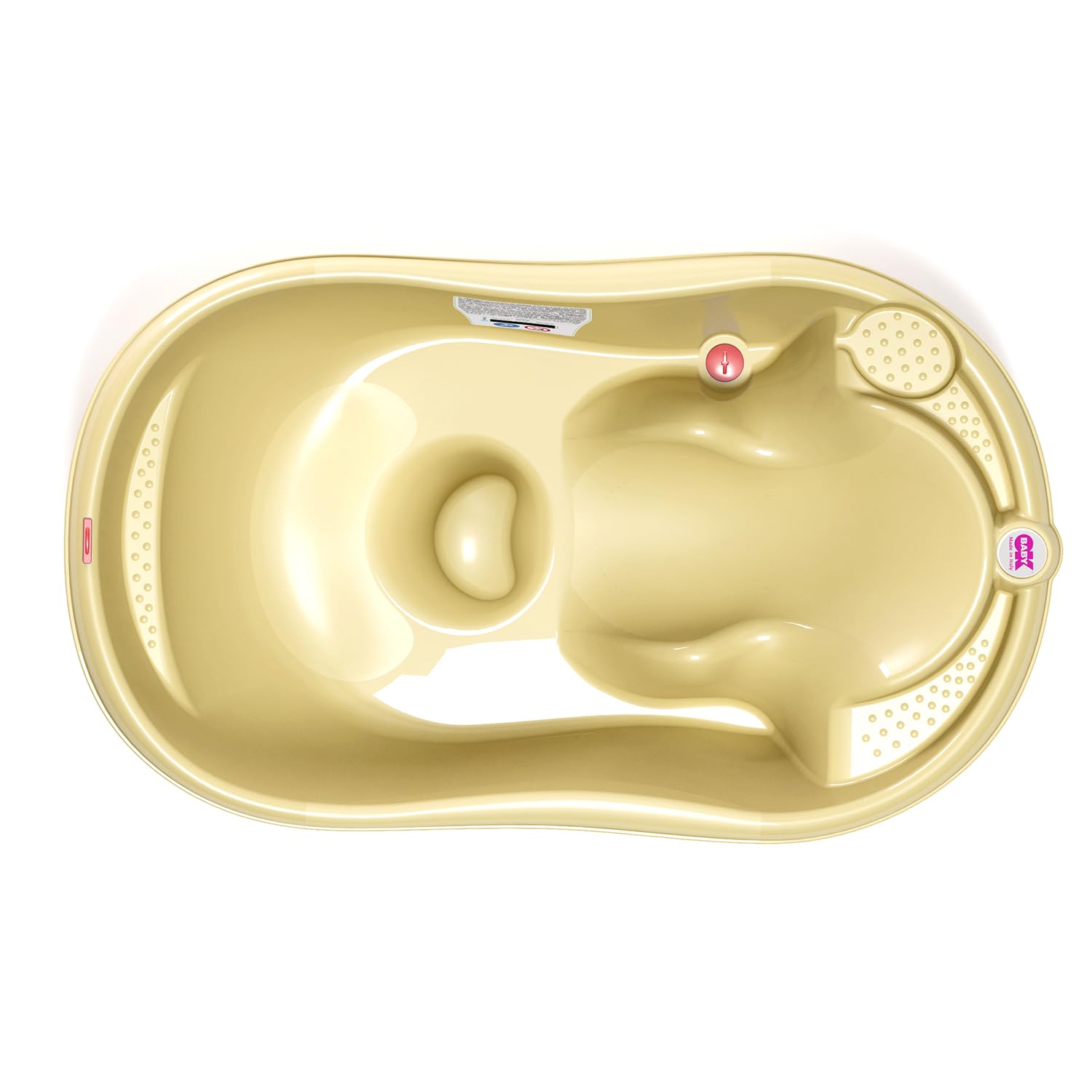 OKBABY Onda - Vaschetta dal Design Ergonomico per il Bagnetto del Neonato 0-12 Mesi - Giallo