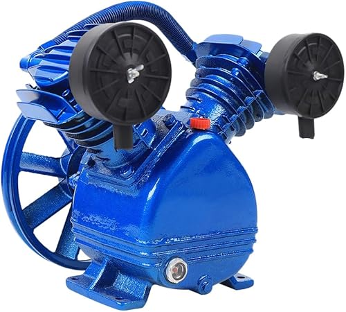 Miniatura 5 de Reemplazo de la bomba de compresor de aire 3HP - Cilindro gemelo tipo V, 115PSI de una sola etapa, motor eléctrico resistente de 2 pistones para uso