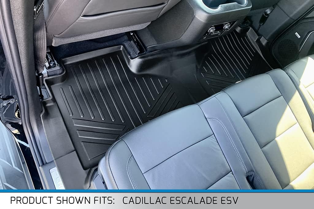SMARTLINER Custom Fit 2nd Row Liners Black Compatible with 2021-2023 Cadillac Escalade & ESV with 2nd Row Bench Seat