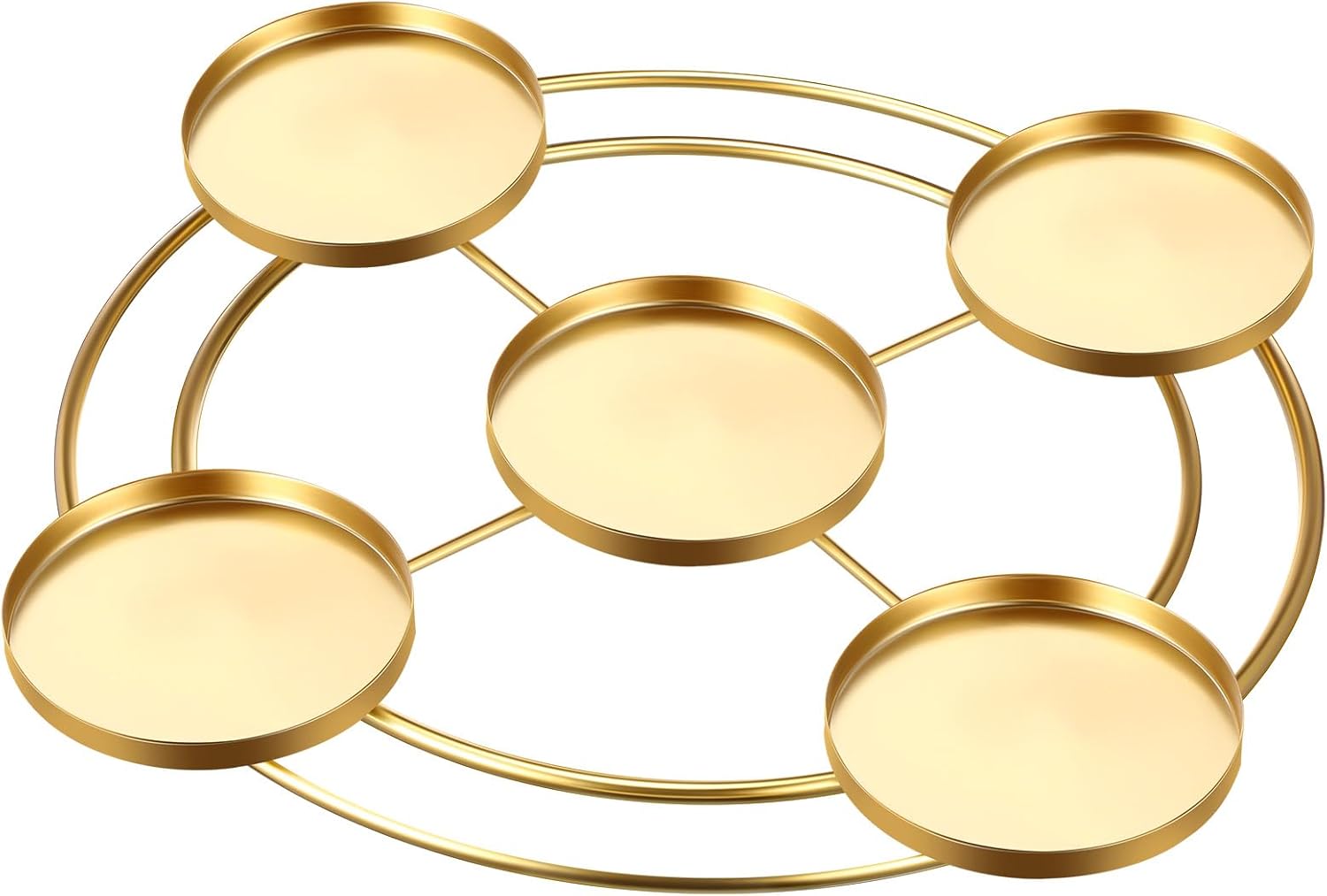 Jingmore 1 Pcs Christmas Advent Candle Wreath Ring Metal Candle Holder for Pillar Advent Rustic Candlesticks Holders for Xmas Table Centerpiece Decor Home (Wide,Round)