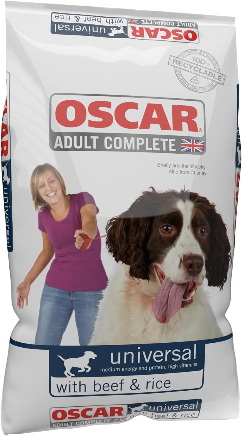 OSCAR Adult Universal with Beef & Rice 15kg Complete Dry Dog Food