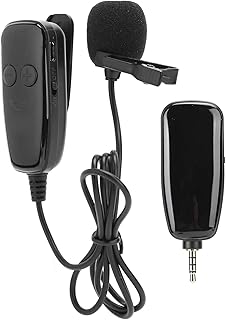 ASHATA Wireless Lavalier Lapel Microphone, UHF Omnidirectional Recording Mic with Clip-on Lapel Mic for Youtube,Interview,Vlog,Video,Live Interview with TypeC Adapter Cable