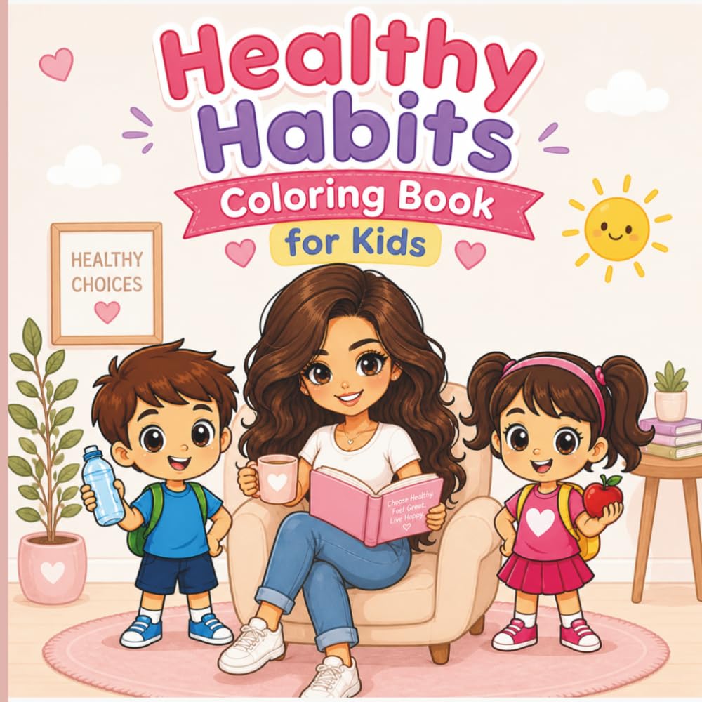 Healthy Habits - Coloring book for kids: Fun & Positive Coloring Pages to Teach Nutrition, Movement & Mindfulness