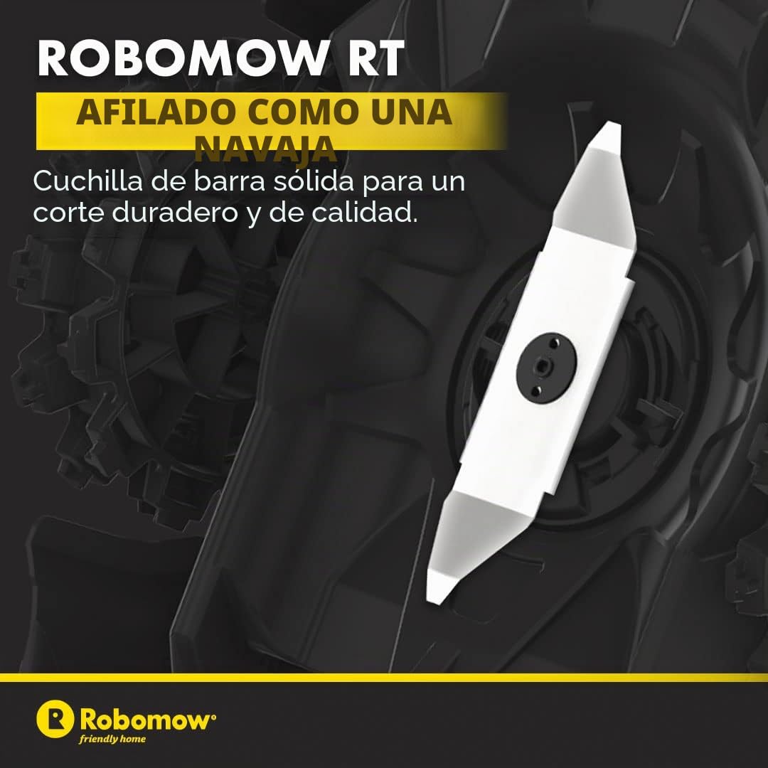 Robomow Robot cortacésped RT300 para Superficies de hasta 300 m² | 4,3 Ah; Ancho de Corte de 18 cm; fácil instalación, autolimpiable e Incluye Cubierta de Corte Flotante, Limpiador de mantillo
