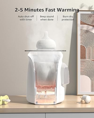 Miniatura 2 de HAUTURE - Calentador de biberones rápido 8 en 1 para leche materna y fórmula, recarga automática de agua, control preciso de temperatura, con