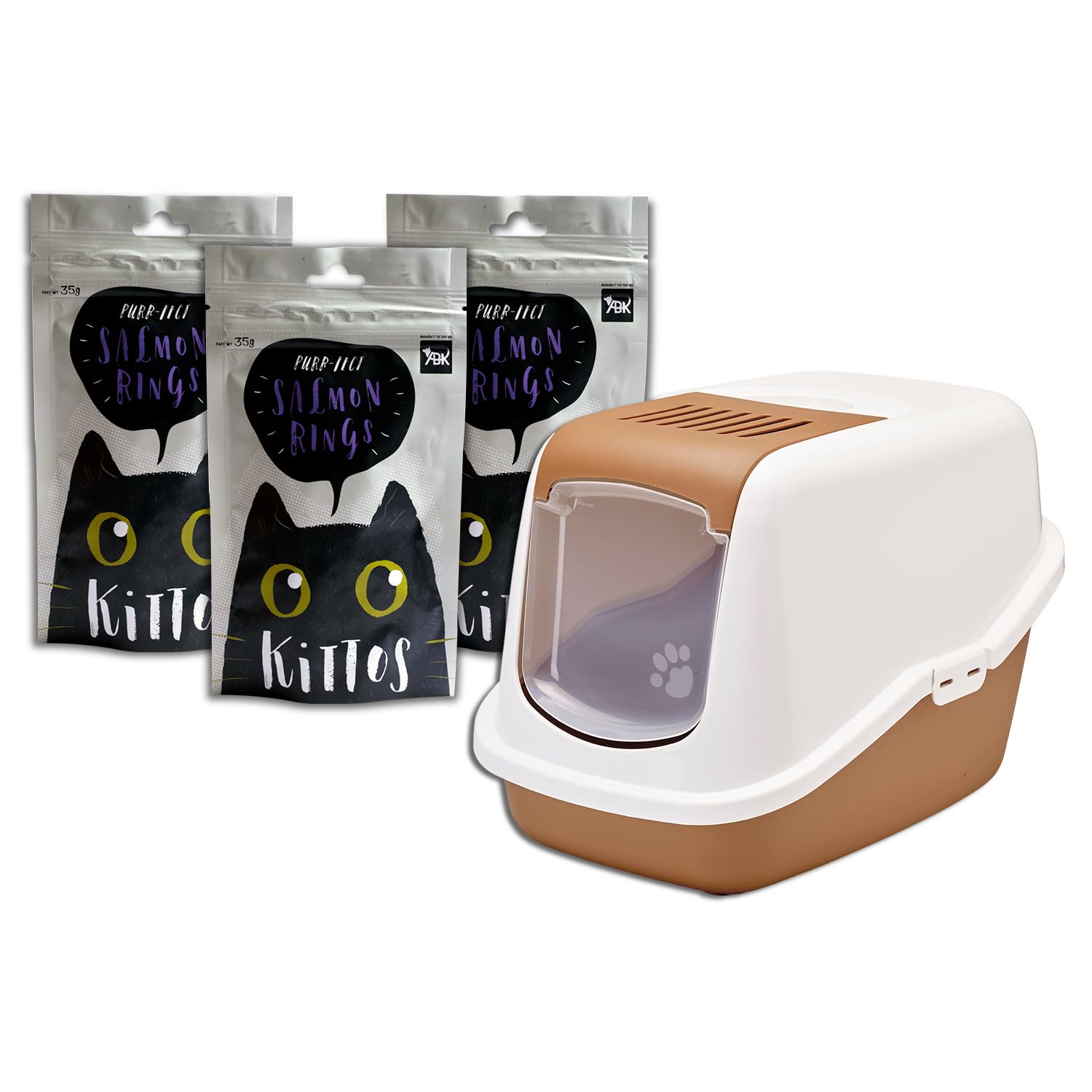Combo Includes: Savic, Durable and Lightweight, Nestor Cat Toilet Home, Prevents Throwing of cat Litter, Nordic Brown – 1pc (56 x 38 x 38 cms) + Kittos Kittos Tuna Jerky Strips Cat Treats, 35 g – 3pcs (B09YH8YWZT) Amazon Price History, Amazon Price Tracker