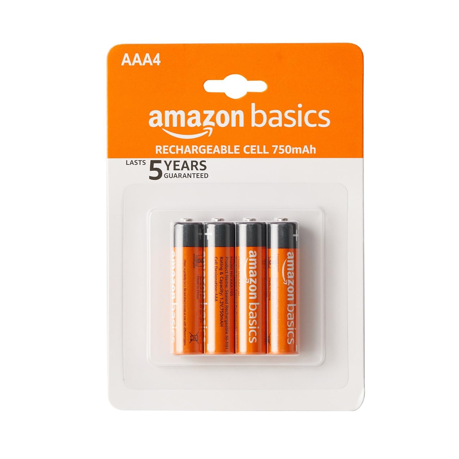 Amazon Basics AAA Rechargeable 750 mAh Batteries | Ready-to-use | Pre-Charged Ni-MH Batteries (Pack of 4)-image-38