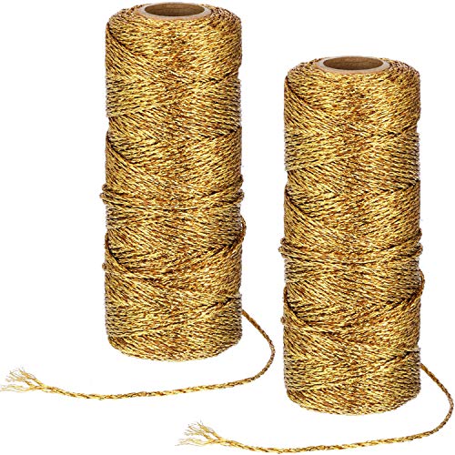 Metallic Baker Twine Christmas Craft Twine Present Wrapping Cord for Christmas DIY Crafting