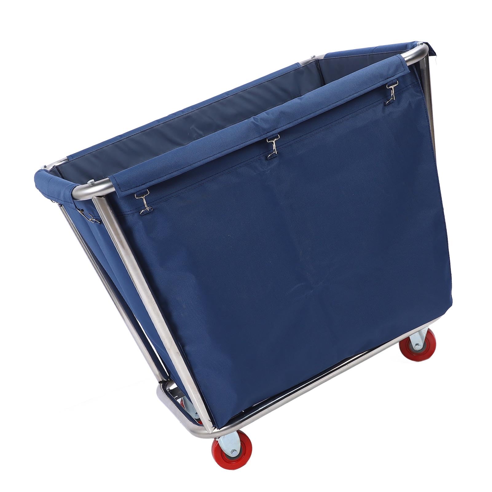 HUIOP Carrello Portabiancheria in Acciaio Inox, Cesto Portabiancheria Resistente con 4 Ruote Silenziose, capacità 350 Litri, Sacchi in Tessuto Oxford Rimovibili, Ideale per Hotel,