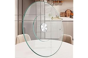 Stunning Glass Dining Table with Rotating Serving Tray: A Culinary Masterpiece