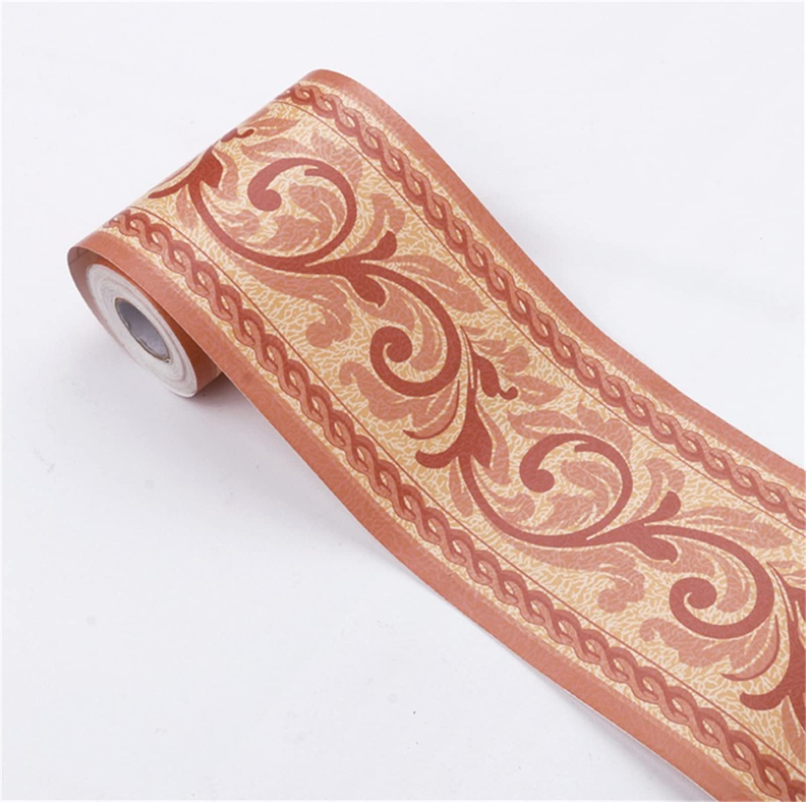 Sdsdgrw Orange Ranunculus Avocado Leaves Wallpaper Border, Wallpaper Border Stickers Multicolor Pvc(Orange Ranunculus Avocado Leaves)