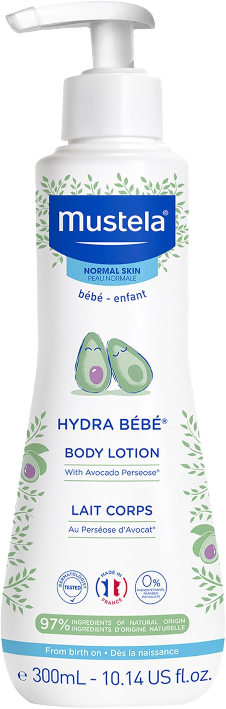 Mustela Hydra Bebe Body Lotion - Daily Moisturizing Baby Lotion with Natural Avocado, Jojoba & Sunflower Oil – Various Sizes