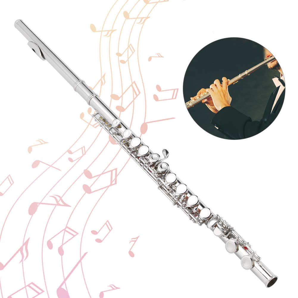 Flöte, Silber Sterling, Stahlanfänger für Kinder, Kinderinstrument for Familienmusik, Schulband, Musikunterricht, Musikaktivität, Musikperformance