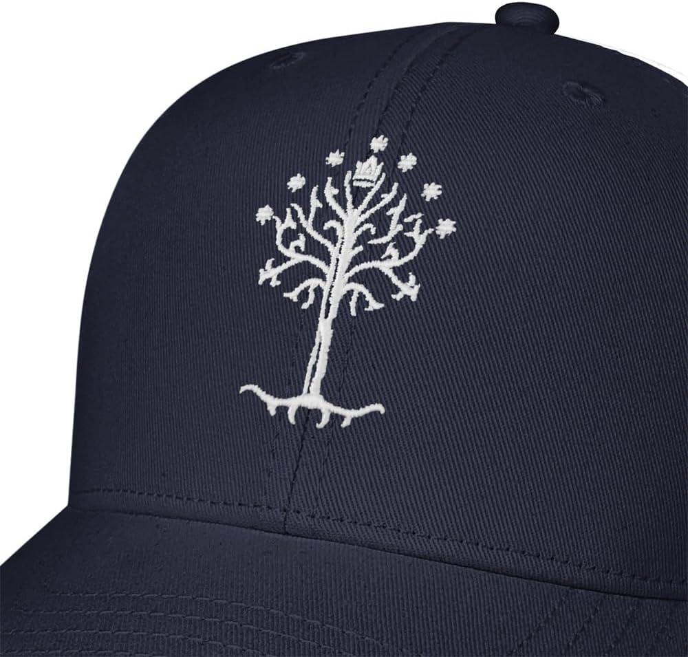 Popfunk Lord of the Rings Tree of Gondor Official Pop Culture Adjustable Snapback Cotton Twill Trucker Hat - Unisex for Men and Women, Navy