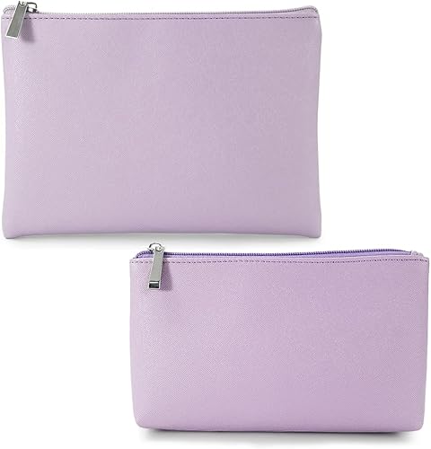 kamumanni Juego de 2 bolsas de maquillaje, pequeña bolsa de maquillaje con cremallera, bolsa de cosméticos portátil para viajes, bolsa de belleza de