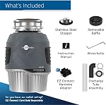 InSinkErator EVOLUTION 1HP 1 HP, Avancé Series Élimination des déchets d'ordures d'aliments pour animaux, gris