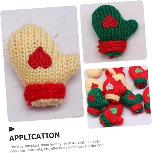 Miniatura 5 de EXCEART Guantes en miniatura, 16 piezas de mini guantes tejidos pequeños adornos de punto muñeca pequeña DIY suministros de manualidades DIY mini