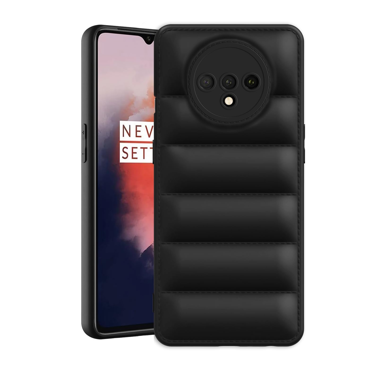 Plus Puffer Case Camera Protection Soft Back Cover for OnePlus 7T - Black (B0CQ89GCL7) Amazon Price History, Amazon Price Tracker