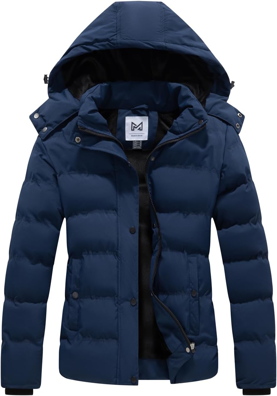 KVE Women's Hooded Winter Coat Warm Quilted Thicken Puffer Jacket with Removable Hood