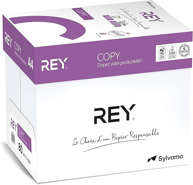 Rey A4 Copy Paper 80gsm White Pack of 5 x 500