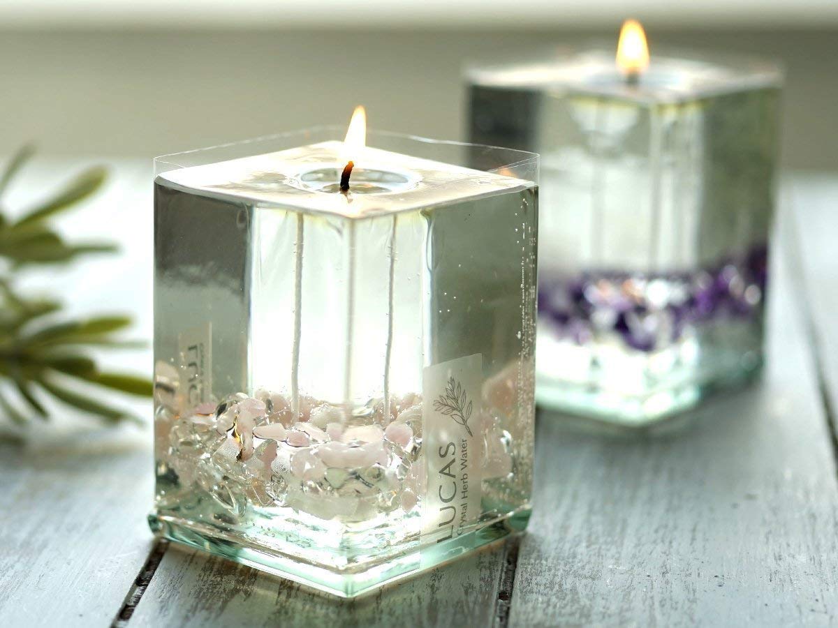 Amazon | LUCAS ホワイトセージ&天然石 浄化キャンドル 【アメジスト