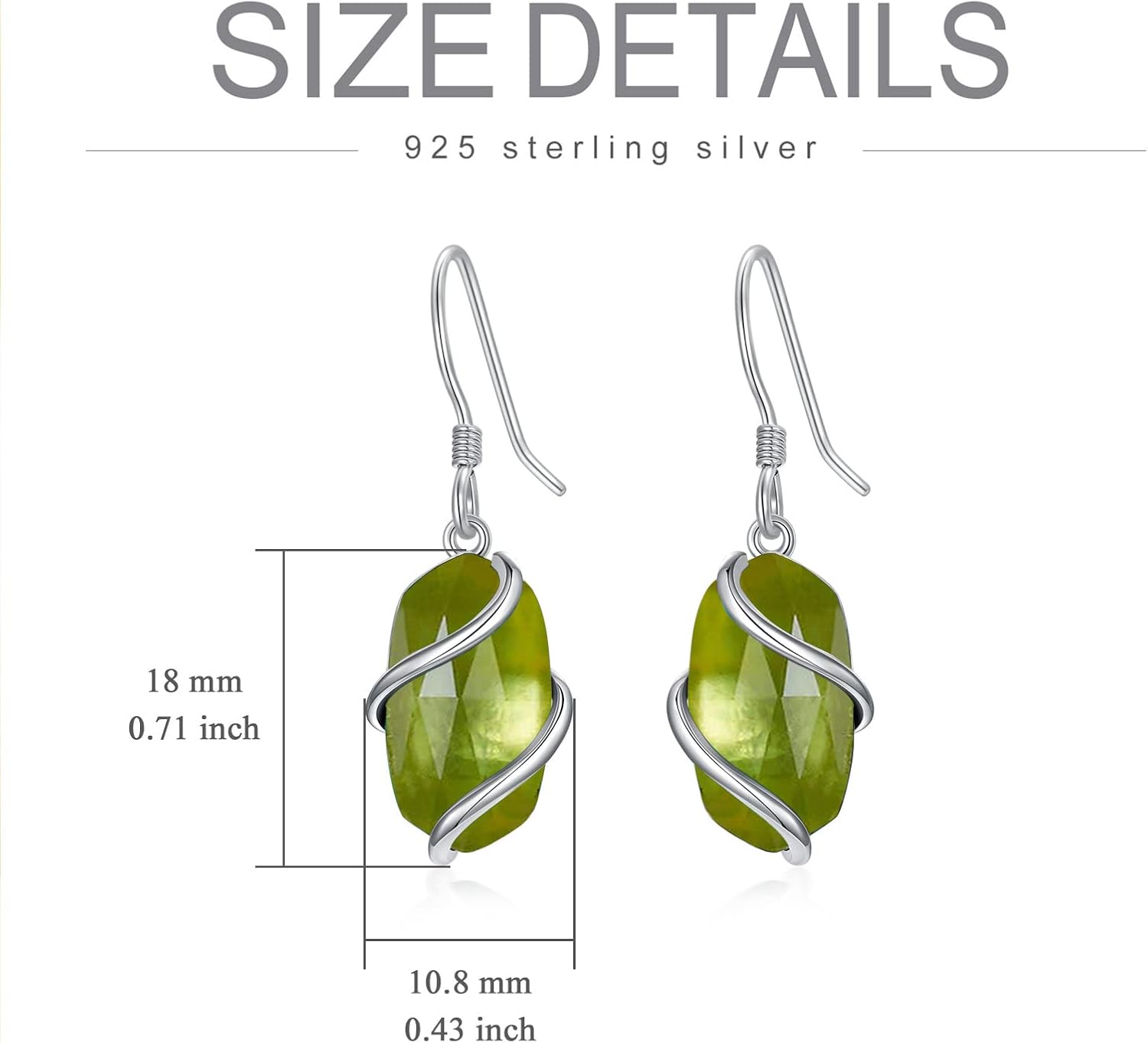 HPQQ Earrings for Women 925 Sterling Silver Dainty Gemstone Dangle Earrings Fine Jewelry Birthday Mothers Day Gifts for Mom Wife Her