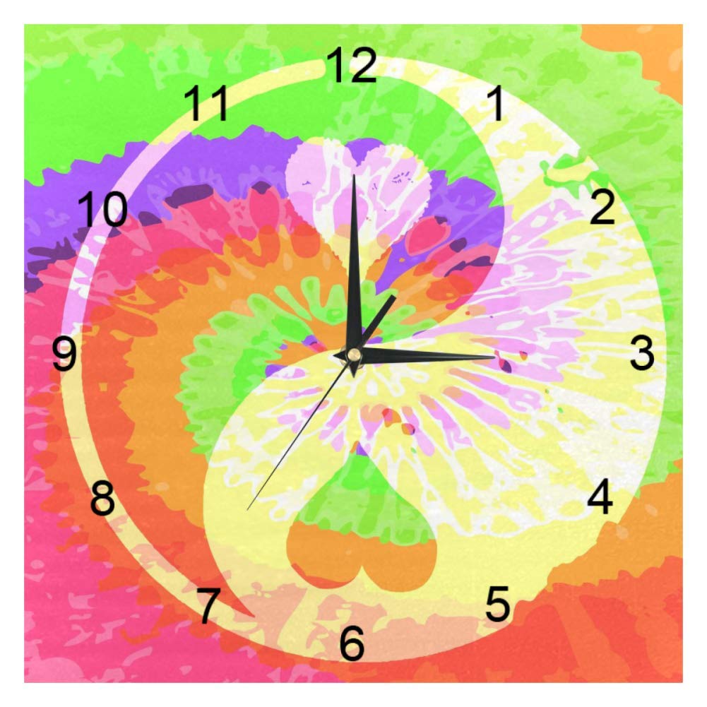 Horloge décorative pour cuisine et école style hippie moderne et coloré