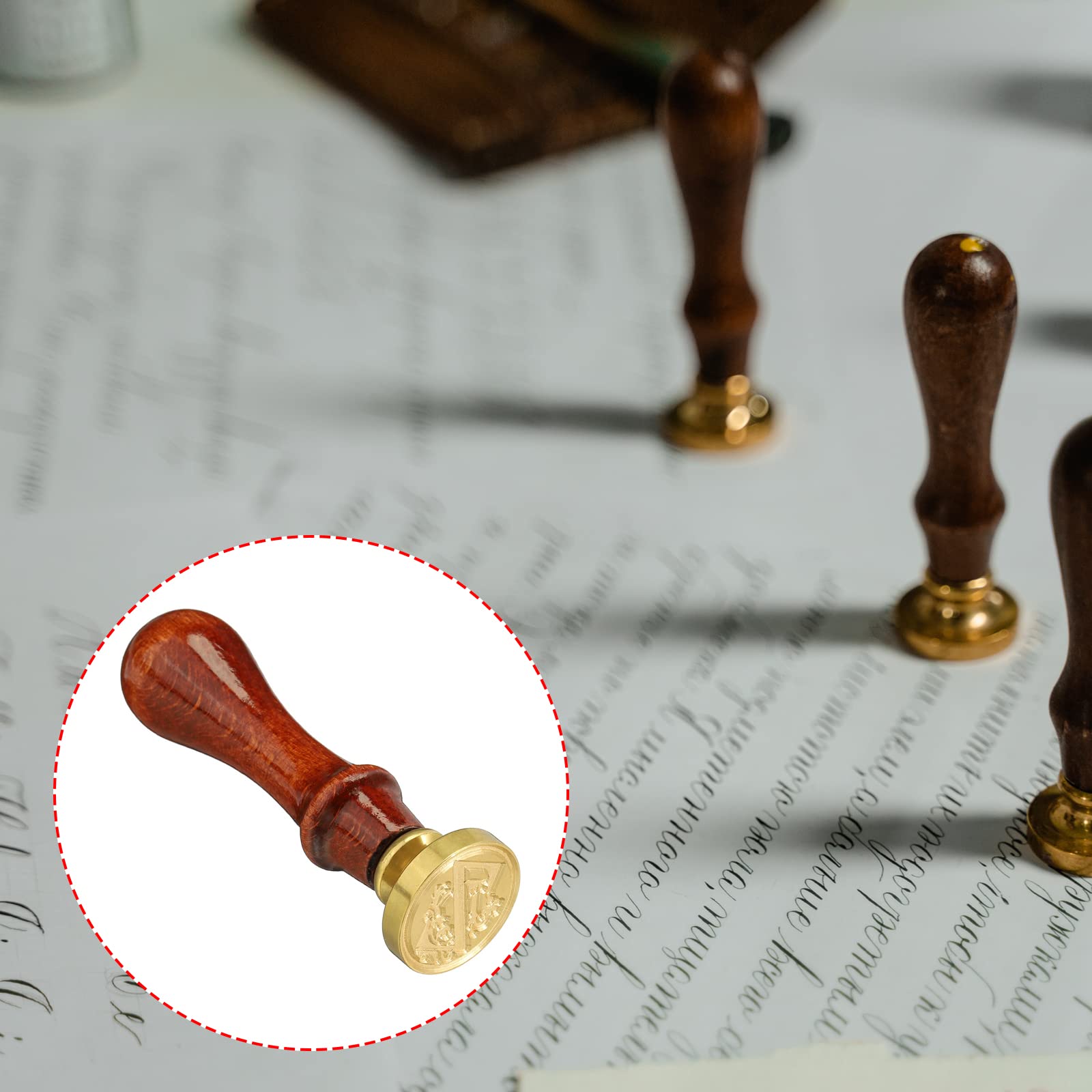 YOKIVE Alphabet Wax Seal Stamp, Letter Stamper with Removable Handle Head Decorate Postcards - Image 4