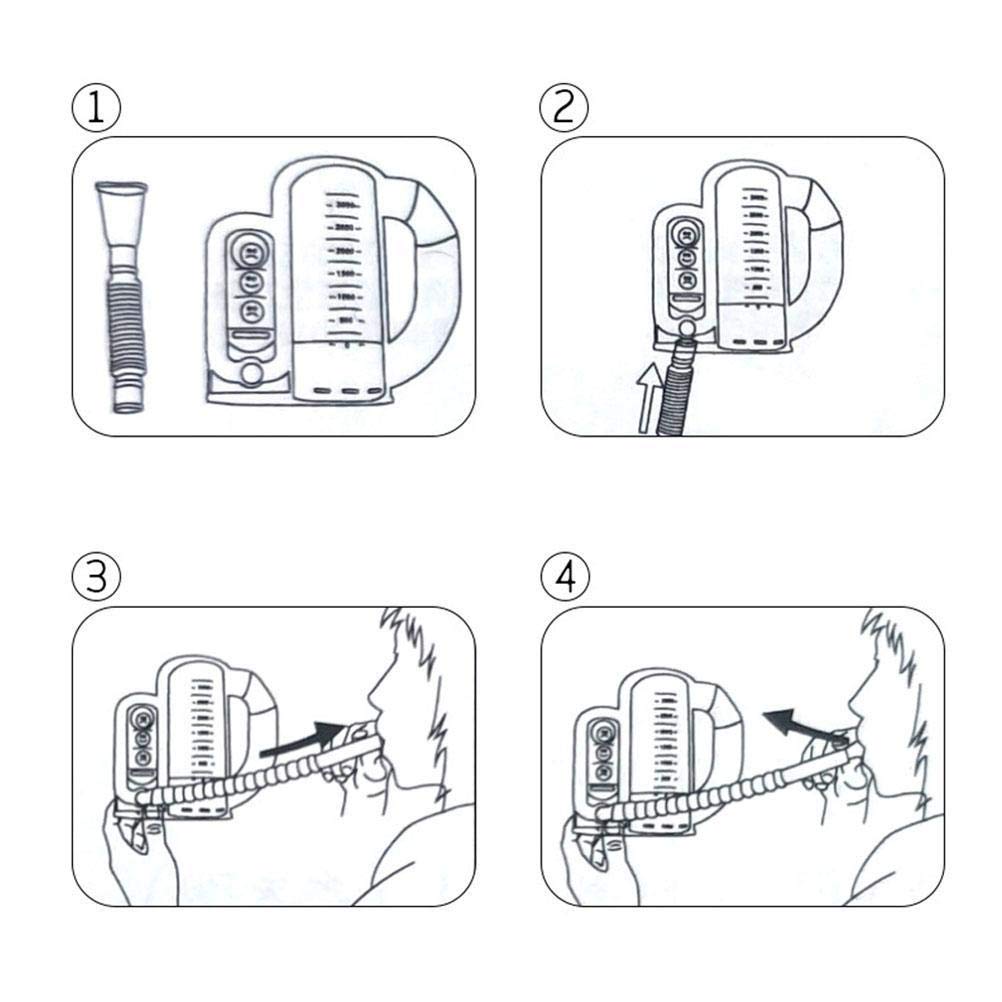 Appareil d'entraînement respiratoire, Appareil d'entraînement à la spirométrie 3000 ml/5000 ML,testeur de Fonction pulmonaire,pour Appareil d'entraînement respiratoire respiratoire pour Enfants