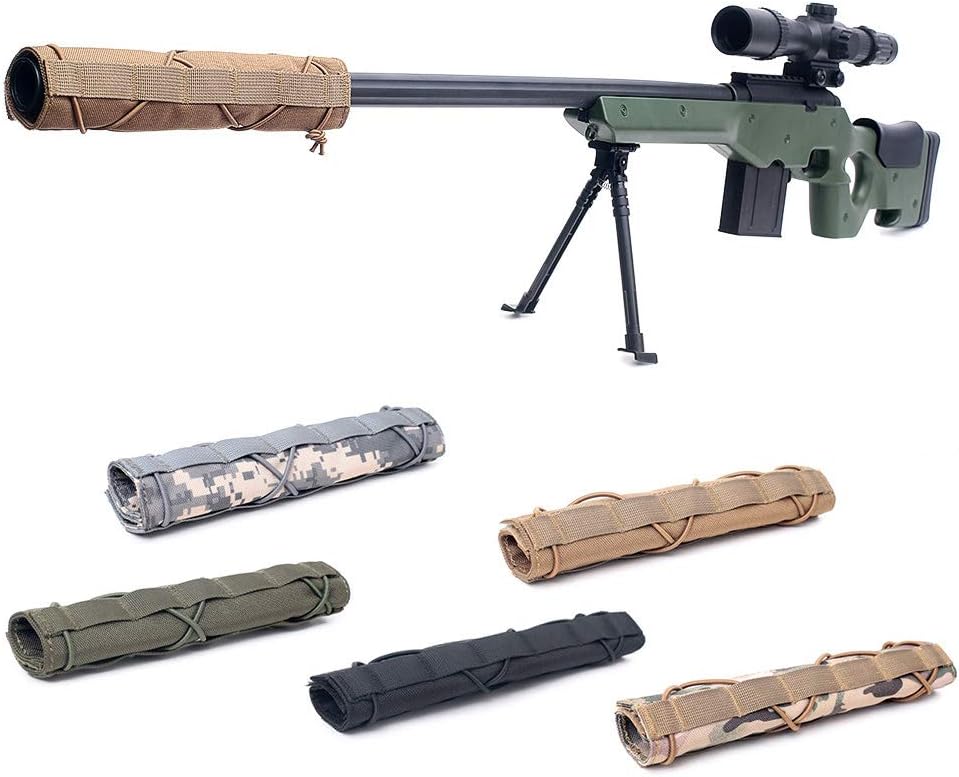 Binboll Tactical Suppressor Cover Airsoft Silencer Protector Snipe Military Camouflage Set Outdoor Shooting Hunting Camouflage Accessories CS Field Gear (ACU Camouflage) : Sports & Outdoors