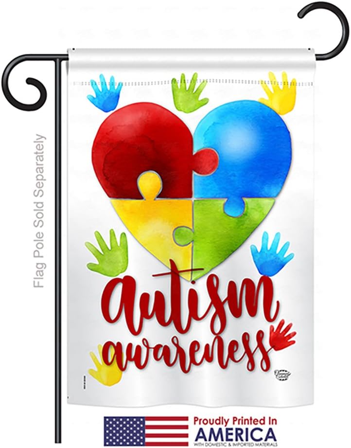 Autism Awareness Garden House Flags Set Support Inspirational Survivor Ribbon Prevention Cancer Breast BLM Small Decorative Gift Yard Banner Made In USA 28 X 40