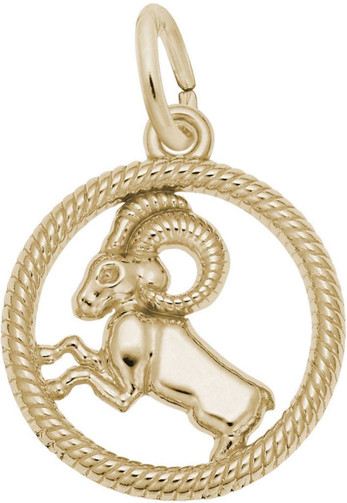Yellow Gold Zodiac Aries Charm